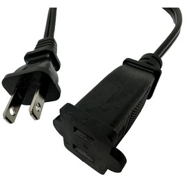 Toptekits NEW 1ft Short US Power Extension Cable Cord US AC 2-Prong Male/Female