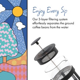 Any Morning Cafetiere - French Press for Coffee and Herbal Teapot Stainless Steel Pot for Coffee, Herb and Fruit Teapot 350 ml