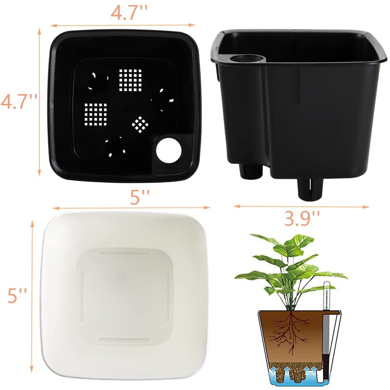 yarlung 6 Pack Self Watering Planter with Water Level Indicator,