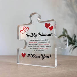 Red Ocean Gifts for Her, I Love You Gifts for Her, To My Woman Acrylic Block Puzzle, Birthday Gift, Gift For Anniversary, Valentine's Gift for Girlfriend, Wife, Romantic Gifts, Couple Gifts Keepsake