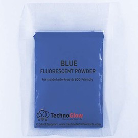 Fluorescent UV Powder Pigment | Black Light Reactive | Formaldehyde-Free & ECO Friendly | Multi-Purpose Use Tint Dye (1 oz, Blue)