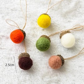 12 Pieces Felt Acorn Ornaments Hanging Felt Acorn Garland for Christmas Tree Thanksgiving Felt Ball Acorn Decoration with Rope for Autumn and Christmas
