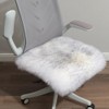 IRIWOOL Square Fur Sheepskin Chair Cover Seat Cushion Pad Super