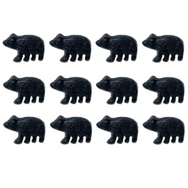 BestGiftEver 12-pc Set Black Bear Cast Iron Drawer Cabinet Knob Pulls - Rustic Farmhouse Western Home Style Decor Dresser Hardware with Wildlife Charm