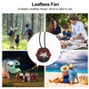 Hanging Neck Fan Leafless Cute Cartoon Design Quiet USB Rechargeable