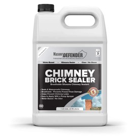 Chimney Brick Sealer, Clear Water-Based Siloxane Sealer - Breathable Waterproofer For All Exterior, Vertical Masonry Surfaces - 1 Gal