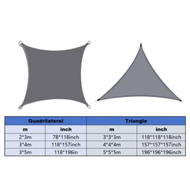 AIMALL Outdoor Waterproof Sunshade Sail, UV-Proof Oxford Cloth Garden Tent for Swimming Pools, UV-Protection Sunshade Sail in Quadrilateral & Triangle Shapes