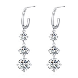 SBLING Platinum-Plated Cubic Zirconia Drop Earrings