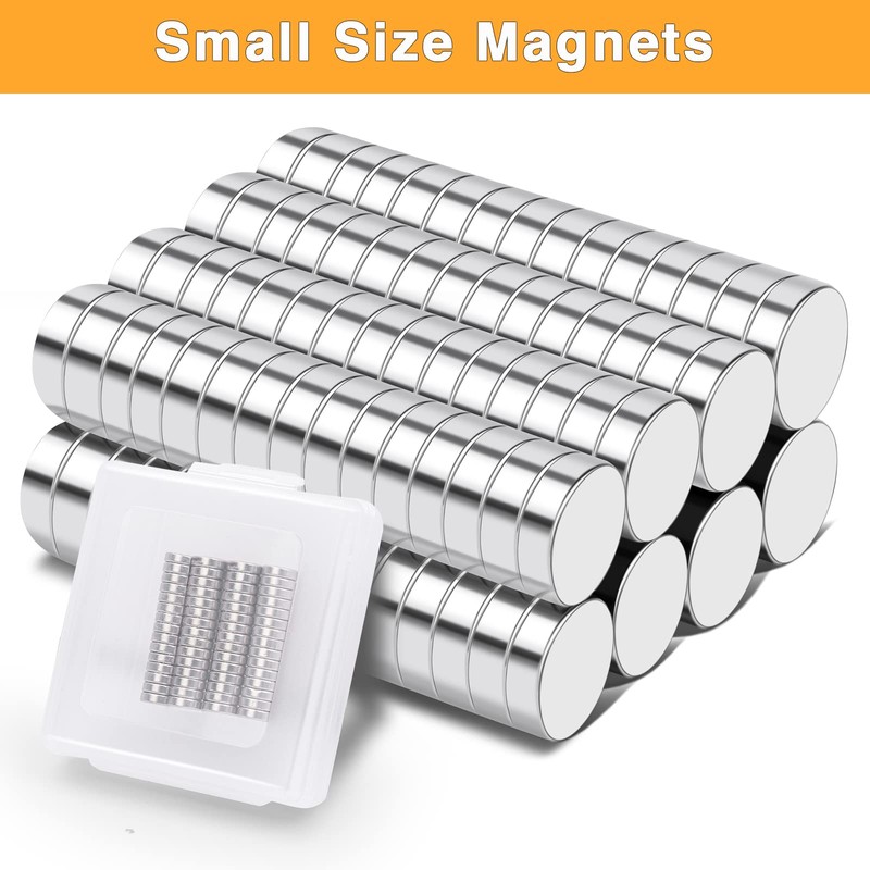 TRYMAG Small Magnets, 120 Pcs 6x2MM Magnets for Whiteboard, Fridge,