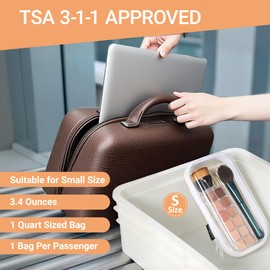 YQBRAO 6 Pack Clear Hard Shell Zipper Case (4 Small & 2 Medium), Hard Plastic Organizer Pouches for Travel, Small Items, Makeup, Electronics & Art Supplies - Crush-Resistant & Waterproof Storage