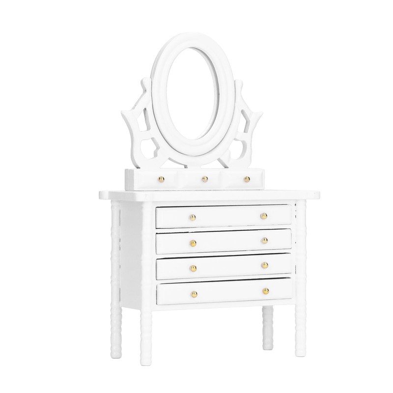 1:12 Scale Dollhouse Toilet Table High Simulation Wooden Miniature Dressing