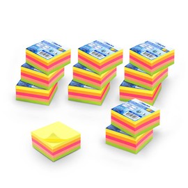 WAYTEX 3000 Sticky Notes Neon Sticky Notes 12 Mini Pads 250 Sheets 5x5cm 3000 Pieces
