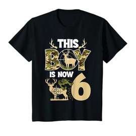 6th Hunting Birthday Party 6 Year Old Hunter Birthday T-Shirt