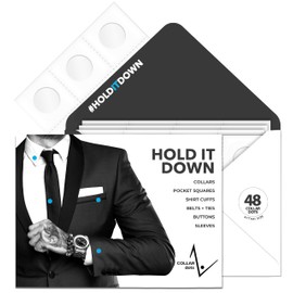 Collar Dots Collar Stays for Men’s Dress Shirts & Polos – Adhesive Shirt Collar Stiffeners & Stays– Fashion Hack Alternative to Plastic, Metal & Magnetic Collar Inserts– 24hr Hold for Crisp Collars