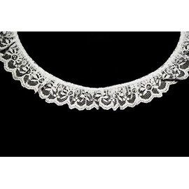 Altotux 1" White Floral Ruffled Raschel Lace Trim Lot Notions by 10 Yards