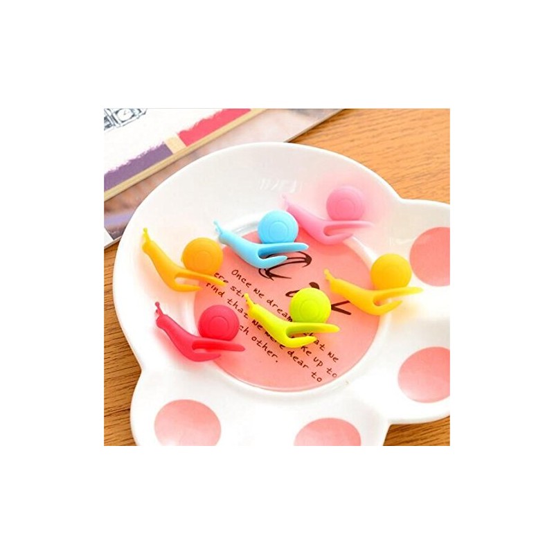 Drhob 6 pcs Exquisite Snail Shape Silicone Tea Bag Holder