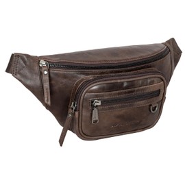 Marc Peter® Varadero Leather Bum Bag, Belt Bag, Leather Bum Bag with Interchangeable Strap, Crossbody Leather Bag, Hip Bag, Leather Belt Bag, Cross Bag, brown, Waistpack