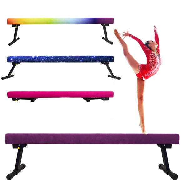 Peakpath 8FT Adjustable&Foldable Gymnastics Balance Beam,Home Gym Equipment,Easy Assembling and