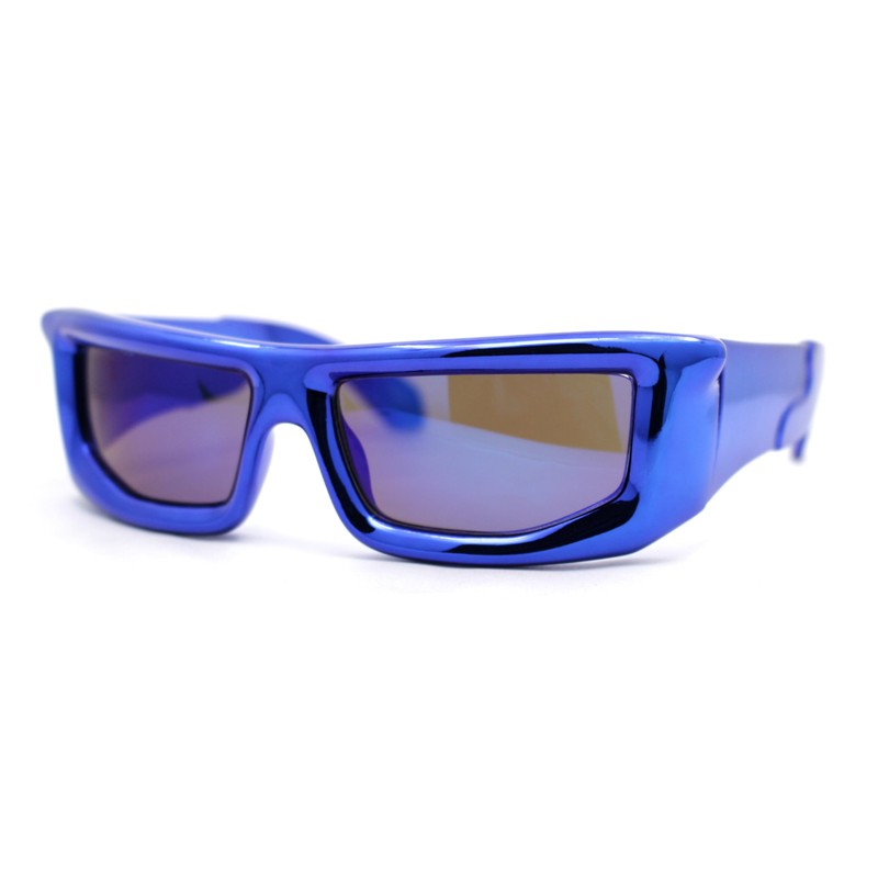 SA106 Trendy Devil Horn Thick Rectangle Plastic Flat Top Sunglasses
