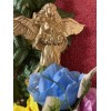 Floral trellis Angel graveside Arrangement 21 Inches Blue, Yellow, Pink,