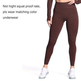 Aoxjox Women's High Waist Workout Gym Vital Seamless Leggings Yoga Pants 24'' (Cherry Brown Marl, X-Large)