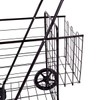 S AFSTAR Folding Shopping Cart, Metal Grocery Cart w/Extra Basket