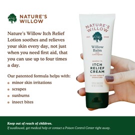 Nature's Willow Itch Relief Lotion with Willow Bark | Soothe Itch from Bug Bites, Rash, Sunburn, and More | Free from Artificial Fragrances & Dyes | Made with Essential Oils | 3.5 oz