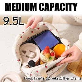 GIEEU Lunch Bag for Women, Insulated Lunch Bag Adults Kids Packed, Leak Proof Lunch Box Tote Bag, Cute Portable Handheld Thermal Meal Bag for School, Office, Picnic