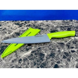 Tupperware New large Chef Knife 9" / 23cm  Multi-purpose knife with sheath Lime