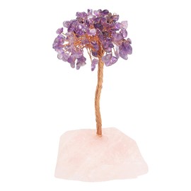 PATIKIL Crystal Tree Gifts for Women, Handcrafted Tree of Life Tree Natural Stones for Wealth and Luck Home Office Decor Birthday Gifts for Mom & Dad, Purple/Red