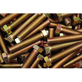 (10) Full Thread Grade 8 Hex Head Tap Bolts 3/4-10 x 4 Coarse Yellow Zinc