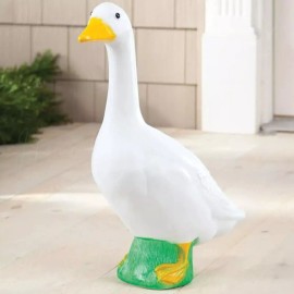 HDFL Large White 23"H Dress Up Goose Garden Statue Indoor Outdoor Porch Yard Decor