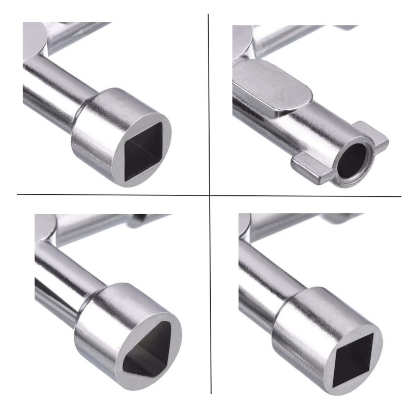 4-Way Multi-Functional Utilities Key, 2 Pcs Plumbing Wrench, Opening Tool