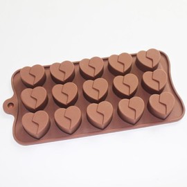 X-Haibei Soulmat Heart Chocolate Candy Ice Cube Soap Jello Silicone Mold Dia. 1inch