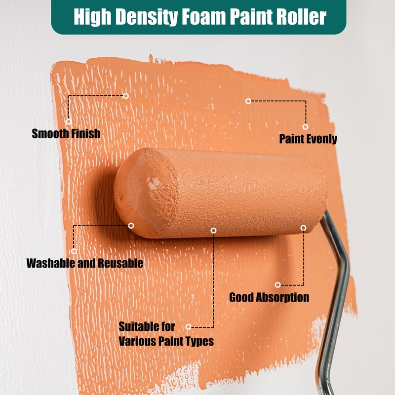 YiBaiBrush Foam Paint Rollers, 20 Pack 4 Inch Paint Rollers,
