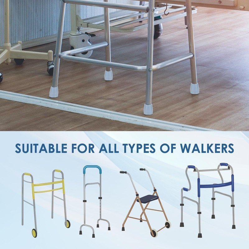 9mm Heavy Duty Rubber Ferrules for Walkers, Zimmer Frames Commodes