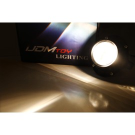 iJDMTOY 2-Inch Mini Round Projector Lens Fog Light Assembly w/ H11 Halogen Light Bulbs For Car SUV Truck Bike Add-On Fog or Retrofit Lighting Purpose