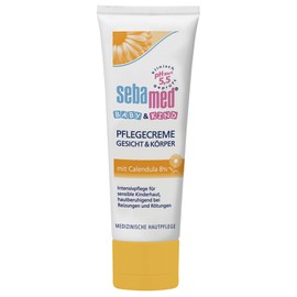 Baby & Child Care Cream Face & Body with Calendula 75 ml, Intensive Care for Sensitive Children's Skin, Soothing Skin for Irritation and Redness