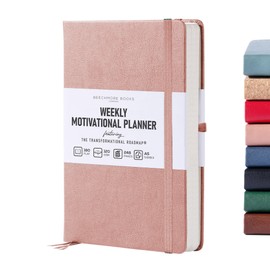 BEECHMORE BOOKS Motivational Weekly Planner Notebook - Organizer Journal with Transformational Road Map for Self-Reflection & Tracking Goals - Gift Box, Pen Holder, Instruction Booklet - 248 Pages