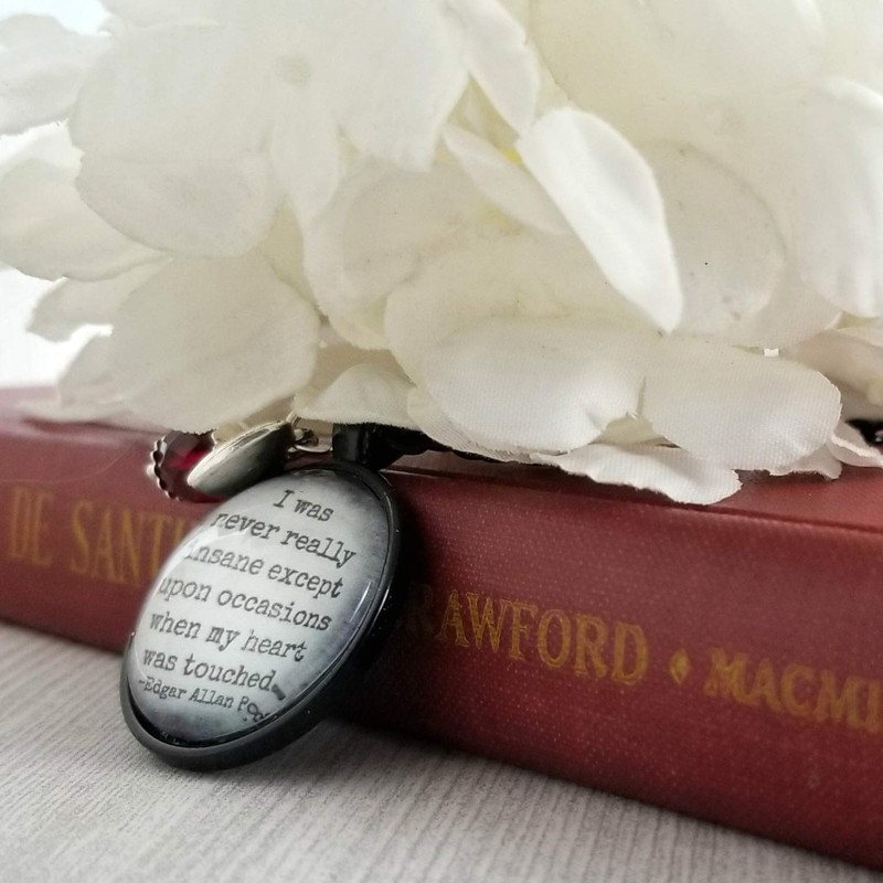 Edgar Allan Poe Love Quote Necklace