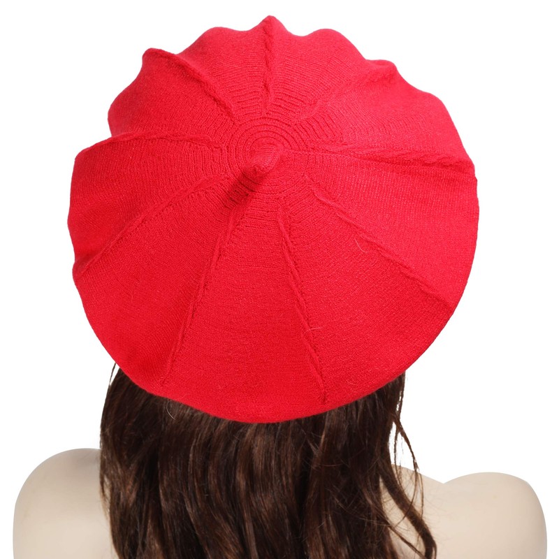 ZLYC Women's Beret Classic French Beret Plain Warm Beret, Twist