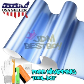 JDMBESTBOY Free Tool Kit New Premium Matte Metallic Satin Pearl Frosted Blue Car Vinyl Vehicle Wrap Automotive Sticker Decal Self Adhesive Wrapping Film 24"x60" (2FTx5FT)