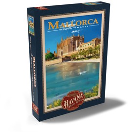 MyPuzzle Palma de Mallorca, Spain - The Enchanting Cathedral of Santa Maria by the Sea, Vintage Travel Poster - Premium 500 Piece Puzzle - MyPuzzle Special Collection by Havana Puzzle Company