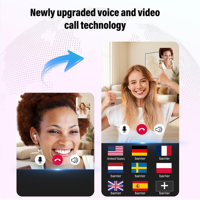 Csasan Language Translator Earbuds, 3-in-1 Ear Buds with ENC Mics,