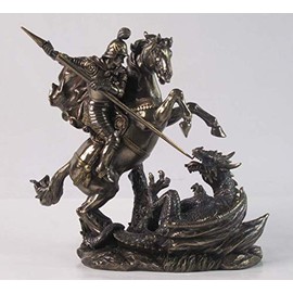 Unicorn Studios St. George on Horse Slaying a Dragon Sculpture