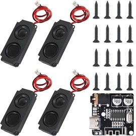 JYUDAUFU Speaker 5 Watt 8 Ohm Double Cavity Mini Speaker, 40mm DIY Micro Full Range Audio Loudspeaker with PH2.0 Terminal Line for Arduino DIY Project with VHM-314 Decoder Board (4Pcs)