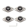 Eowpower 4 Pieces 8 mm Bore Diameter Flanged Ball Mounted