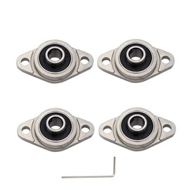 Eowpower 4 Pieces 8 mm Bore Diameter Flanged Ball Mounted Pillow Block Insert Bearings