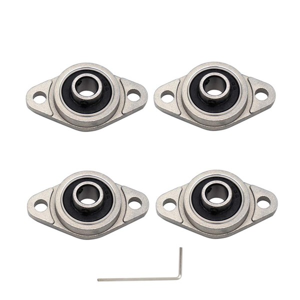 Eowpower 4 Pieces 8 mm Bore Diameter Flanged Ball Mounted