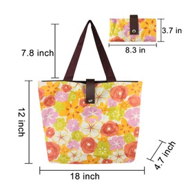 FuninCrea Foldable Shopping Bag, Reusable Washable Shopping Bag, Environmentally Friendly Shopping Bag for Shopping, Travel, Grocery Shopping, Red, 45 32 12, red, Retro style